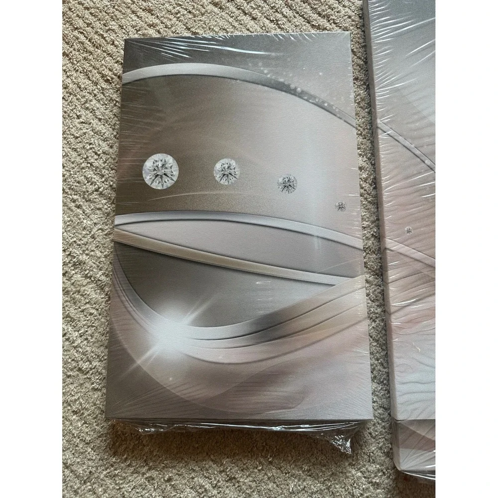 5 Panel Wall Art Decor Abstract Silver Gray Beige Canvas Prints Pictures